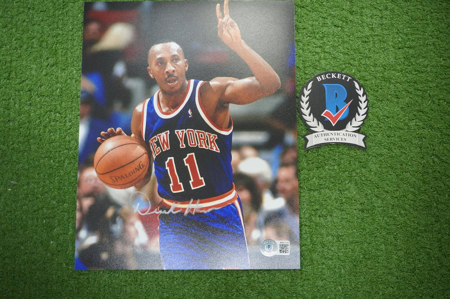 DEREK HARPER Signed 8x10 Photo NEW YORK KNICKS DALLAS MAVERICKS BAS COA