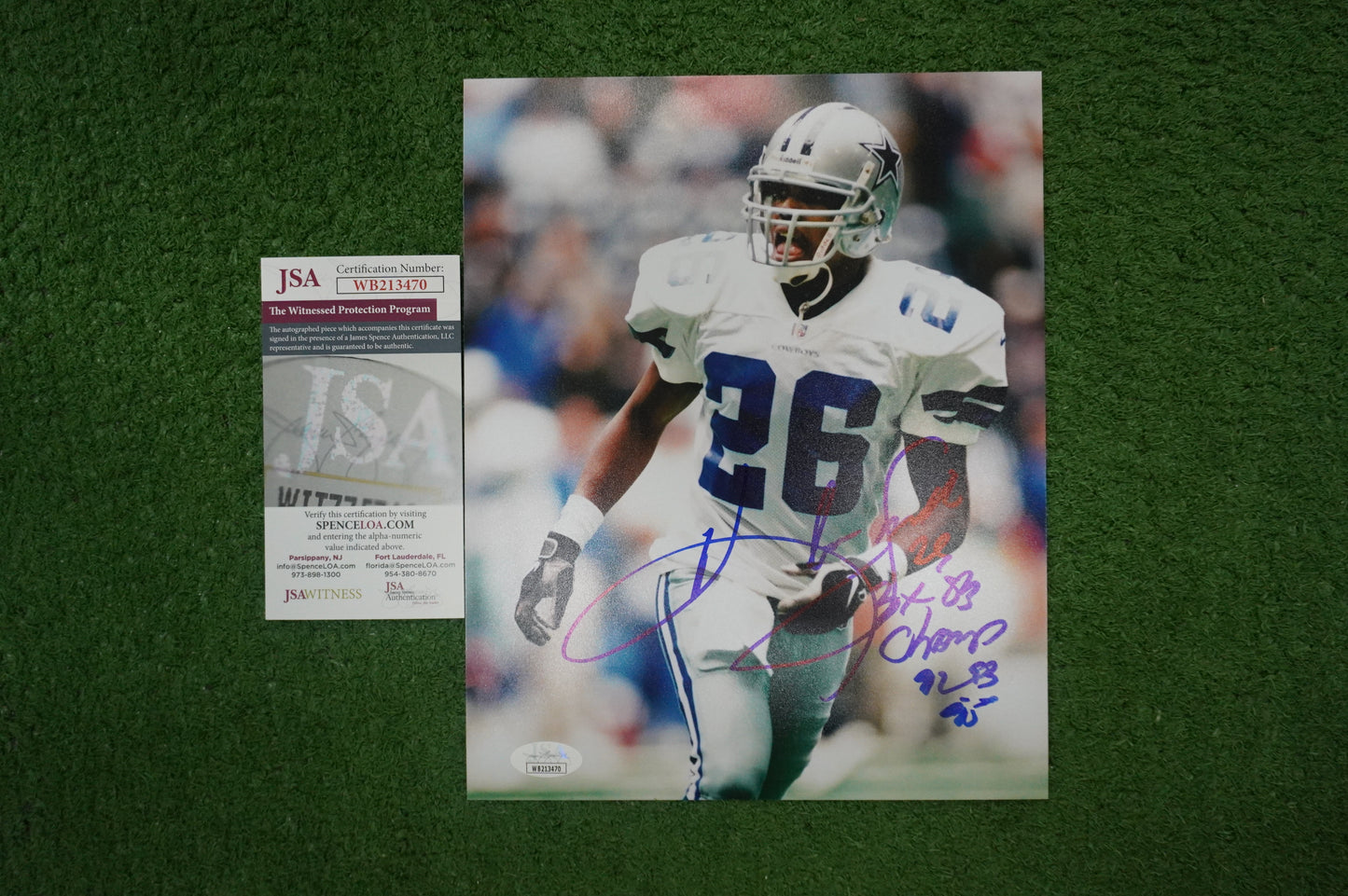 KEVIN SMITH DALLAS COWBOYS SIGNED 8x10 PHOTO with 3X SB CHAMPS JSA COA