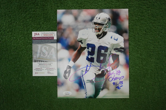 KEVIN SMITH DALLAS COWBOYS SIGNED 8x10 PHOTO with 3X SB CHAMPS JSA COA