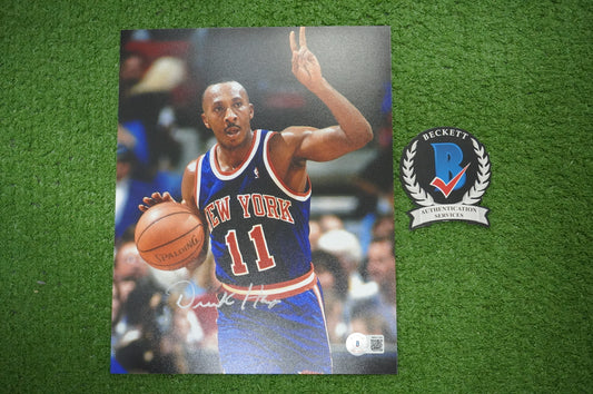 DEREK HARPER Signed 8x10 Photo NEW YORK KNICKS DALLAS MAVERICKS BAS COA