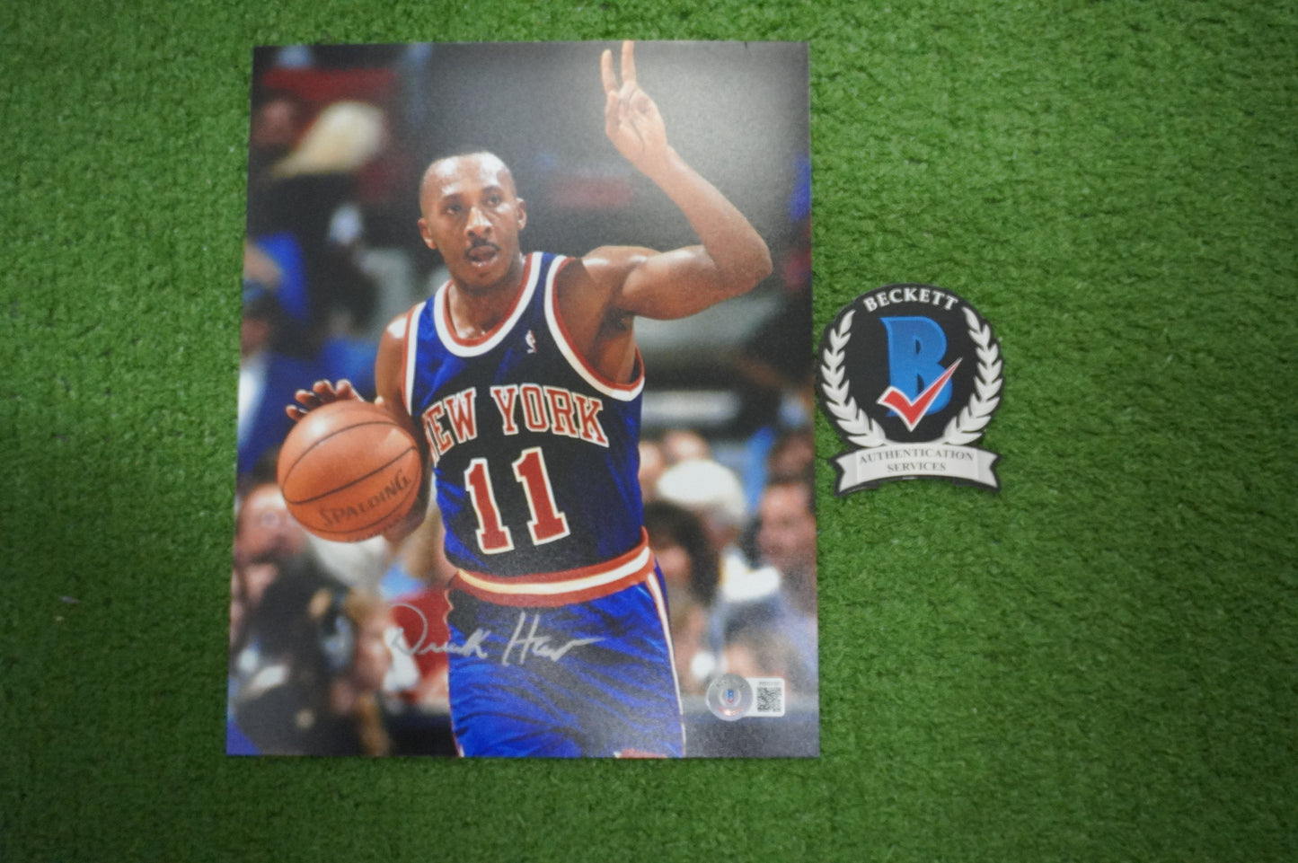 DEREK HARPER Signed 8x10 Photo NEW YORK KNICKS DALLAS MAVERICKS BAS COA