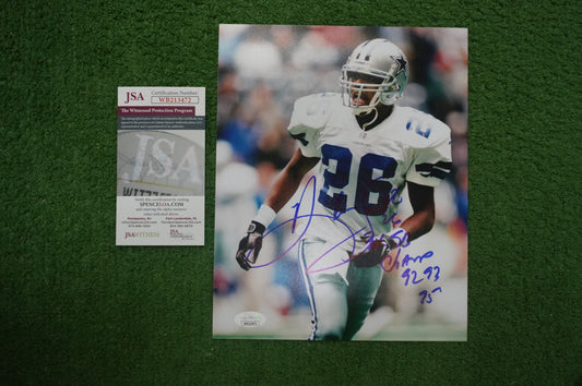 KEVIN SMITH DALLAS COWBOYS SIGNED 8x10 PHOTO with 3X SB CHAMPS JSA COA