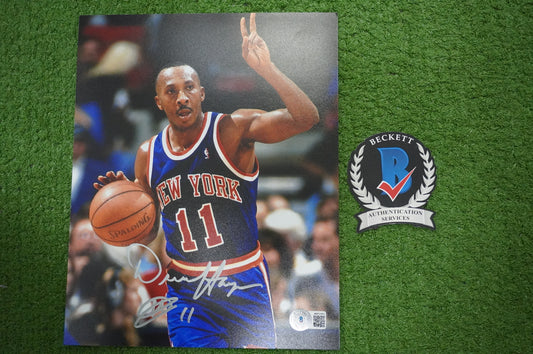 DEREK HARPER Signed 8x10 Photo NEW YORK KNICKS DALLAS MAVERICKS BAS COA
