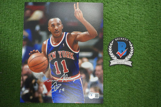DEREK HARPER Signed 8x10 Photo NEW YORK KNICKS DALLAS MAVERICKS BAS COA