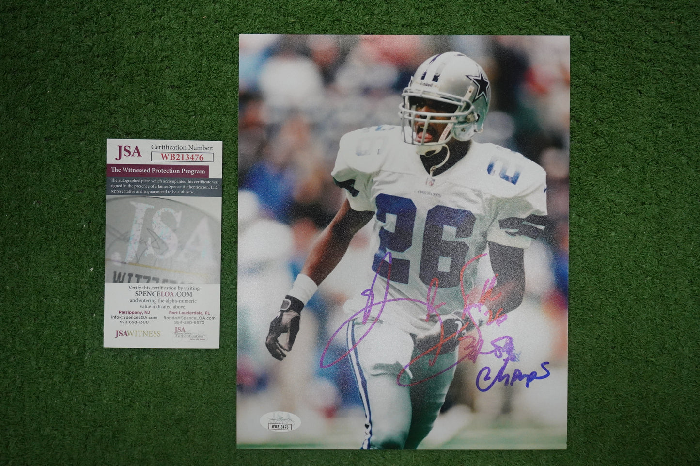 KEVIN SMITH DALLAS COWBOYS SIGNED 8x10 PHOTO with 3X SB CHAMPS JSA COA