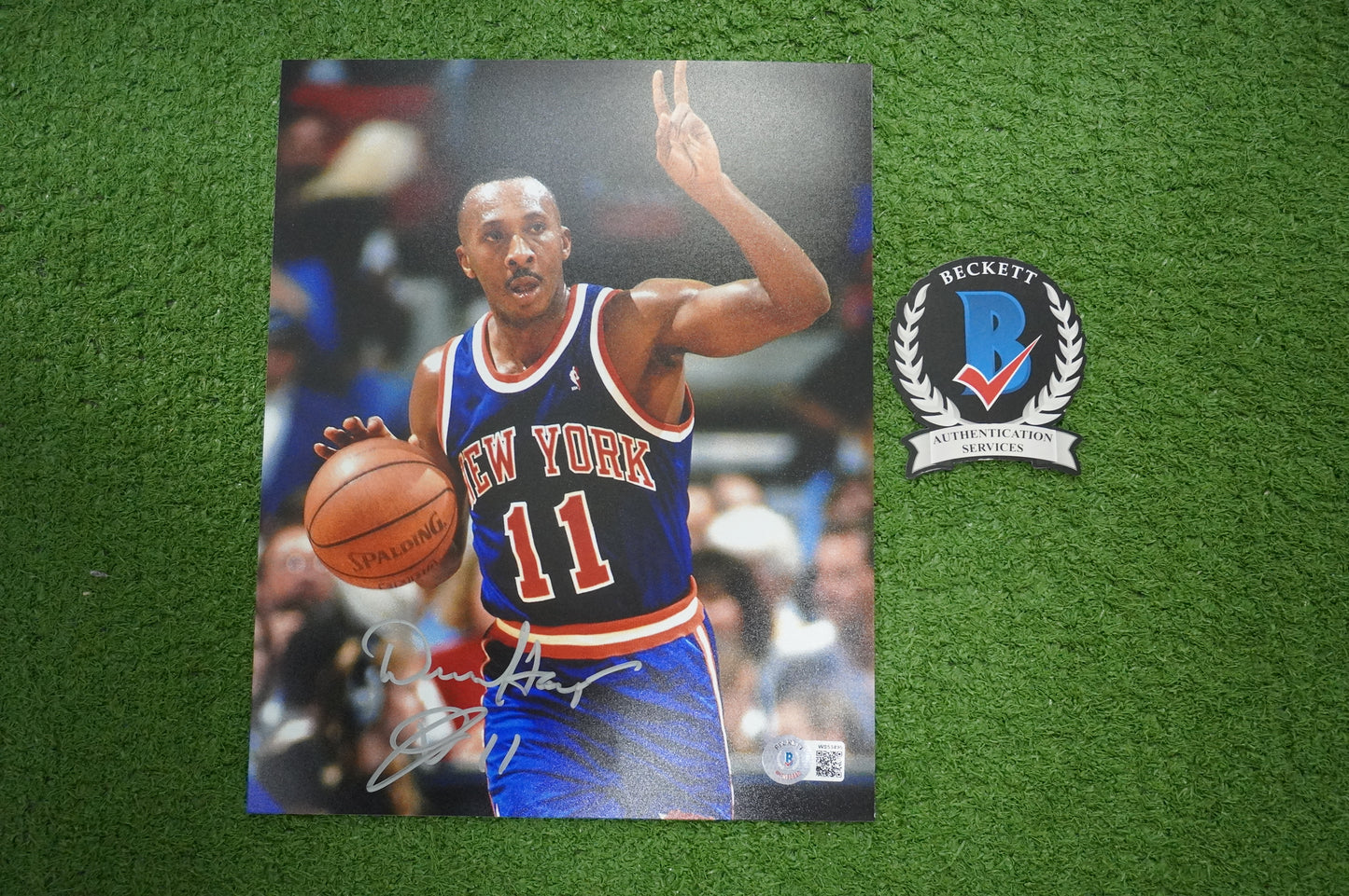 DEREK HARPER Signed 8x10 Photo NEW YORK KNICKS DALLAS MAVERICKS BAS COA