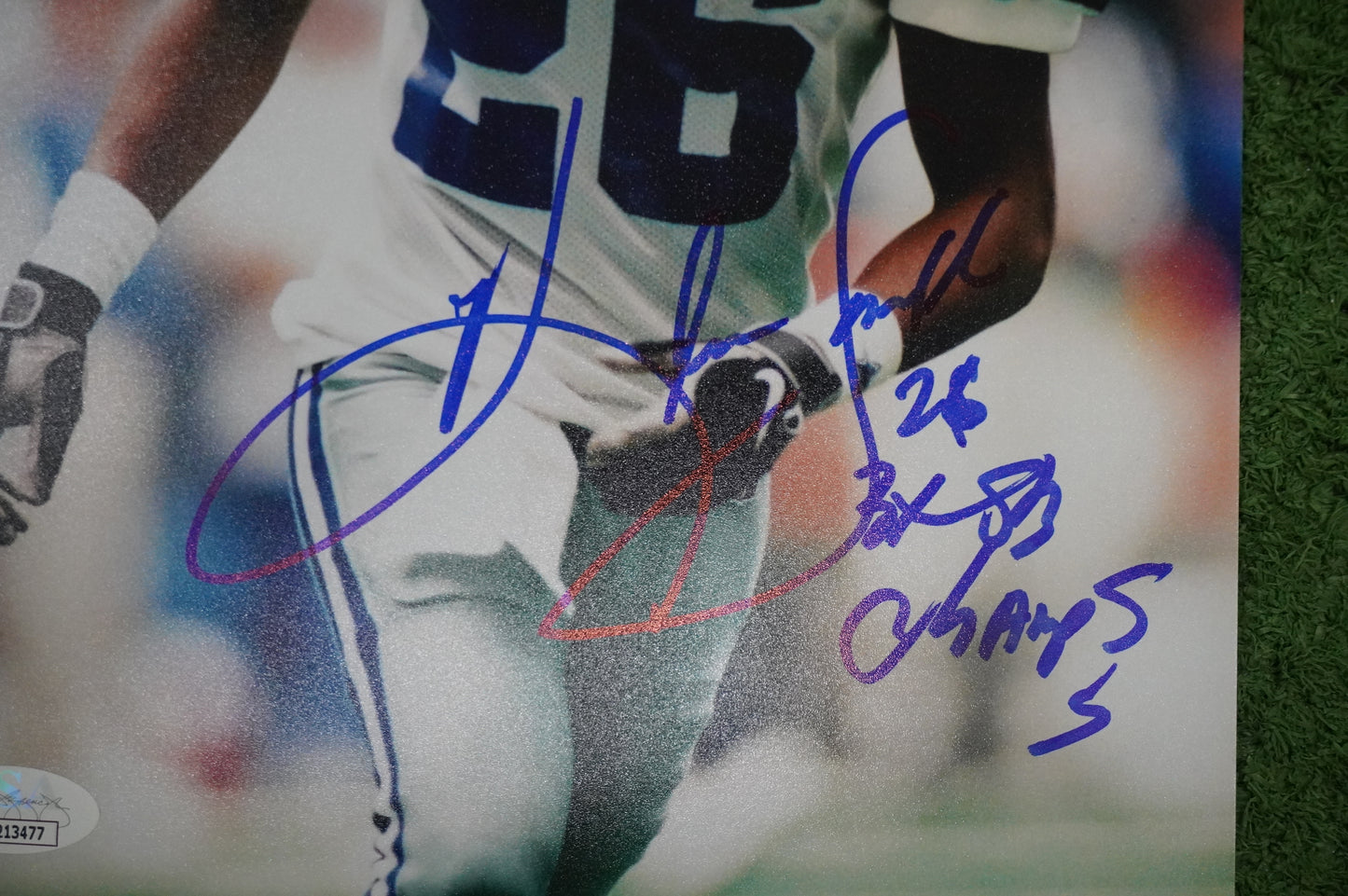 KEVIN SMITH DALLAS COWBOYS SIGNED 8x10 PHOTO with 3X SB CHAMPS JSA COA