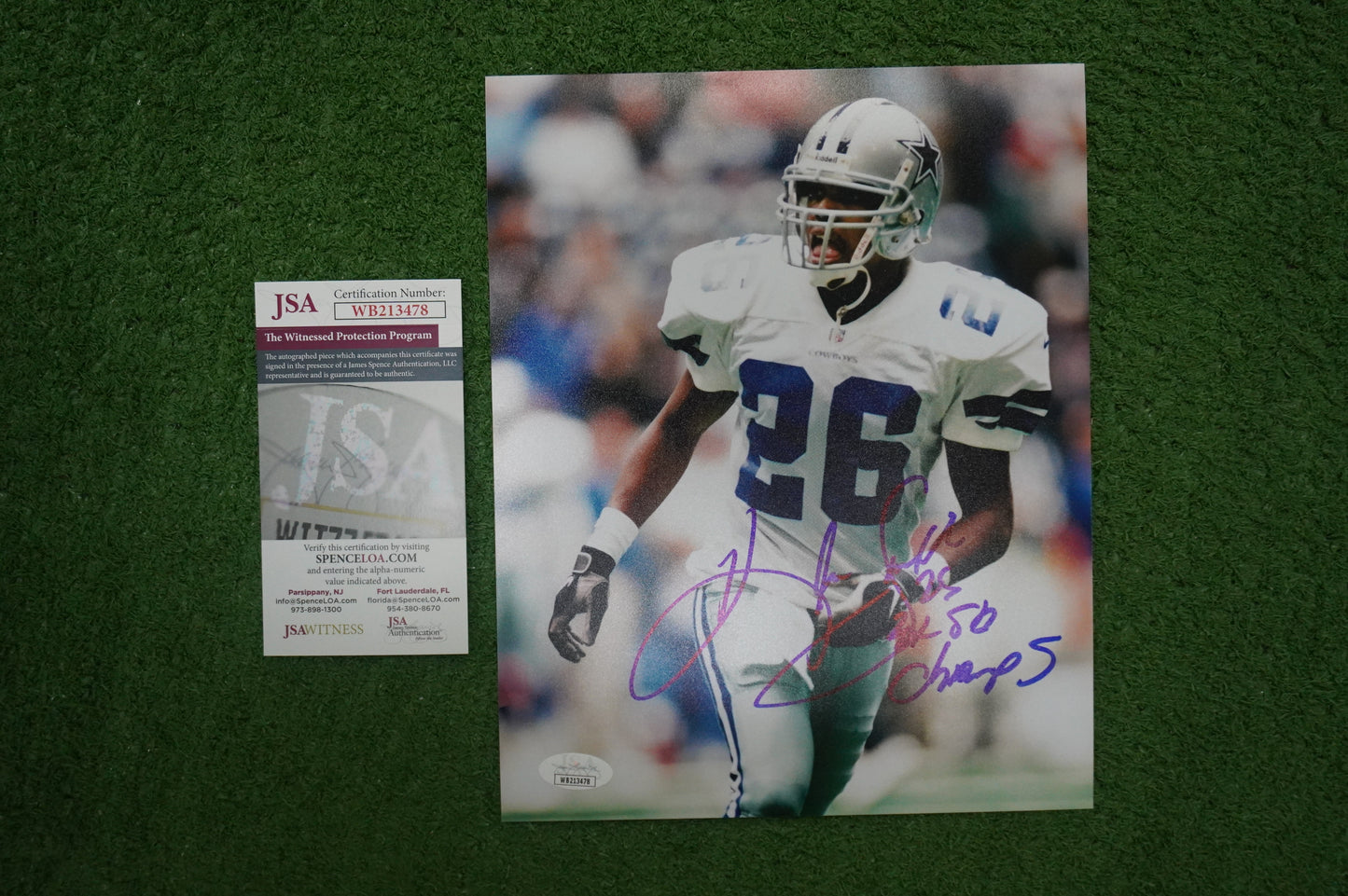 KEVIN SMITH DALLAS COWBOYS SIGNED 8x10 PHOTO with 3X SB CHAMPS JSA COA