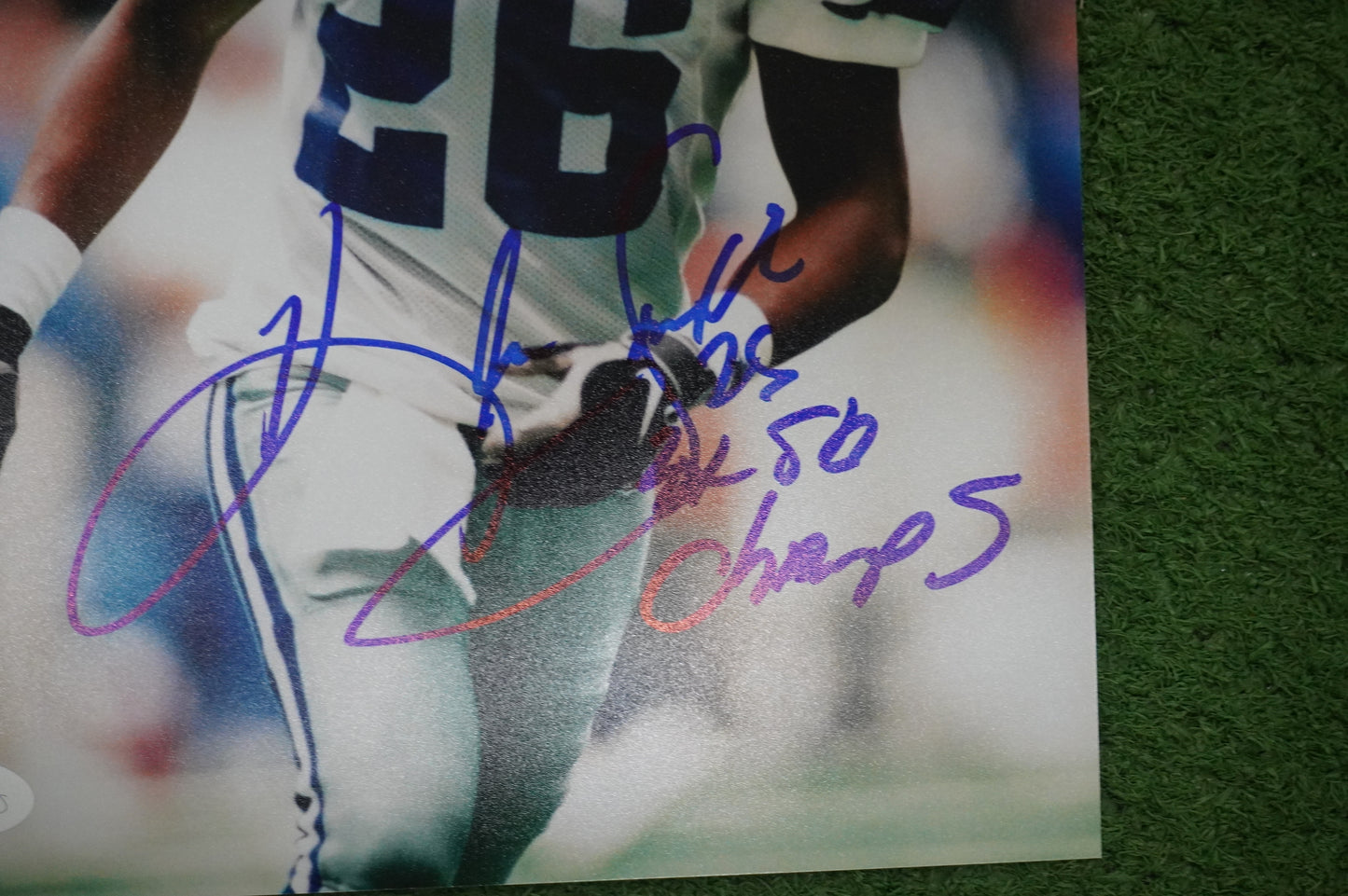 KEVIN SMITH DALLAS COWBOYS SIGNED 8x10 PHOTO with 3X SB CHAMPS JSA COA