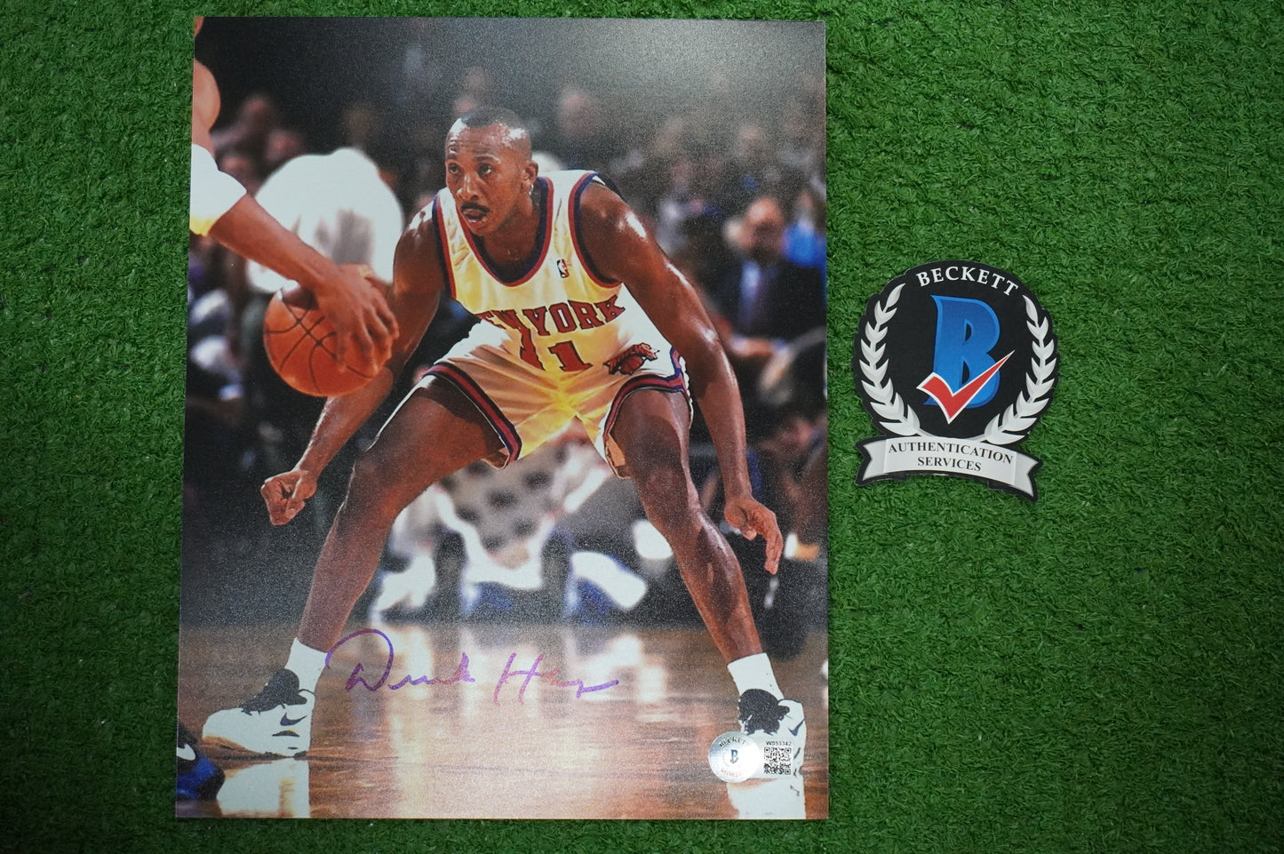 DEREK HARPER Signed 8x10 Photo NEW YORK KNICKS DALLAS MAVERICKS BAS COA