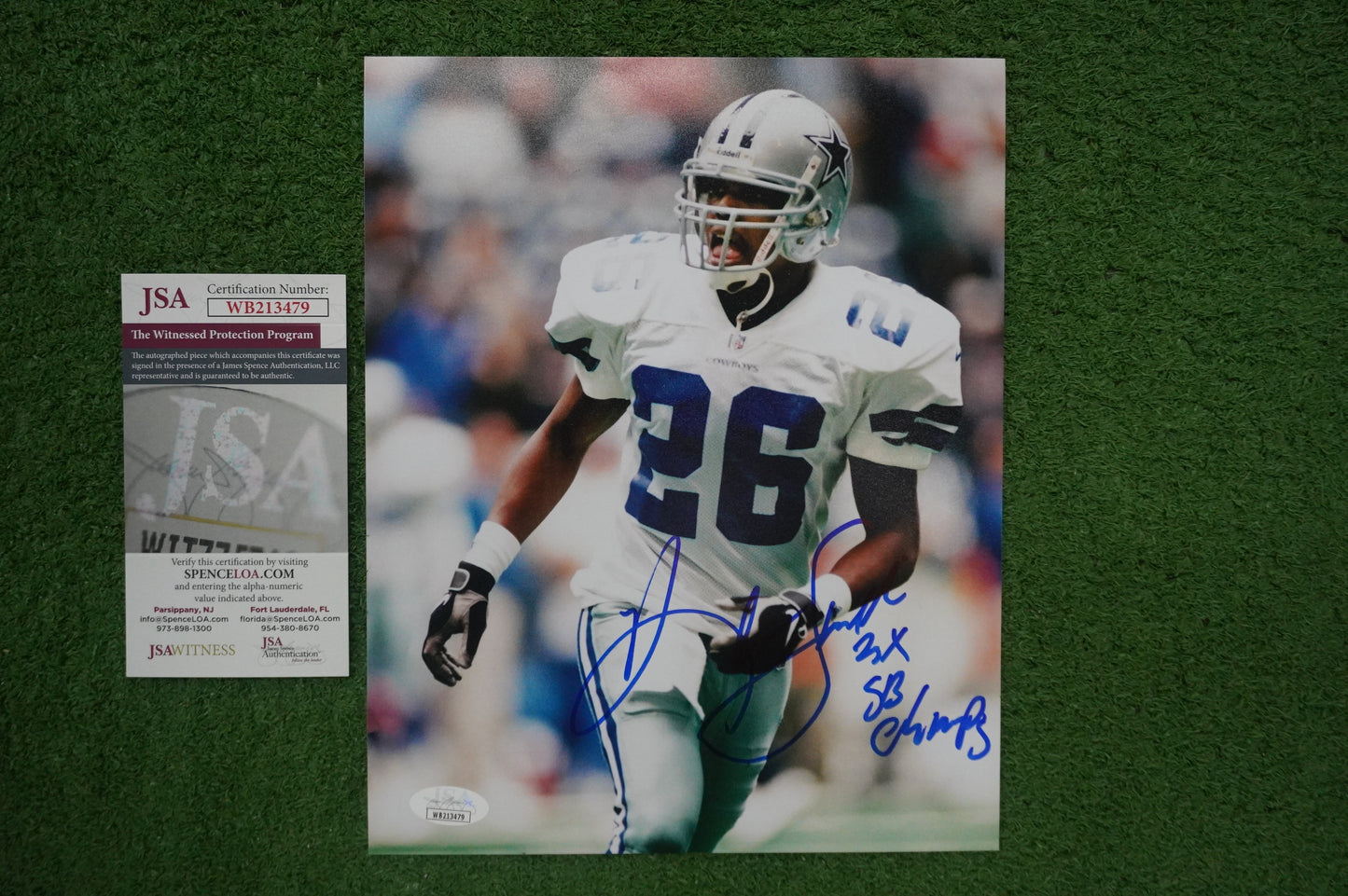 KEVIN SMITH DALLAS COWBOYS SIGNED 8x10 PHOTO with 3X SB CHAMPS JSA COA