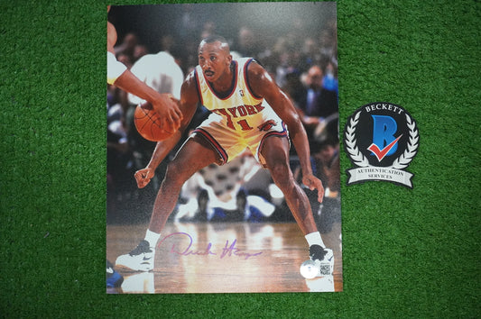 DEREK HARPER Signed 8x10 Photo NEW YORK KNICKS DALLAS MAVERICKS BAS COA