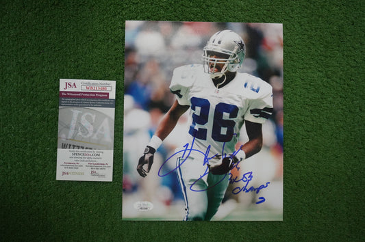 KEVIN SMITH DALLAS COWBOYS SIGNED 8x10 PHOTO with 3X SB CHAMPS JSA COA