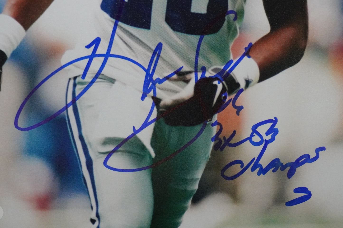 KEVIN SMITH DALLAS COWBOYS SIGNED 8x10 PHOTO with 3X SB CHAMPS JSA COA