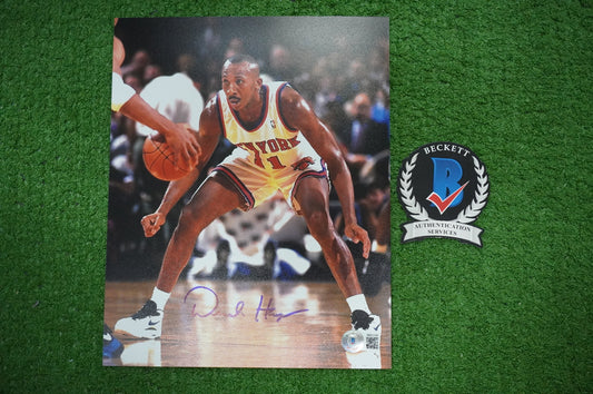 DEREK HARPER Signed 8x10 Photo NEW YORK KNICKS DALLAS MAVERICKS BAS COA