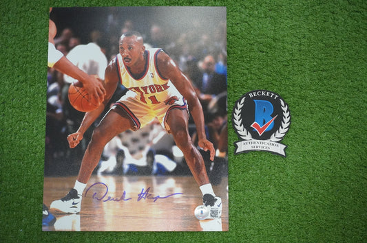 DEREK HARPER Signed 8x10 Photo NEW YORK KNICKS DALLAS MAVERICKS BAS COA