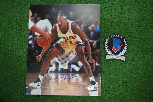 DEREK HARPER Signed 8x10 Photo NEW YORK KNICKS DALLAS MAVERICKS BAS COA
