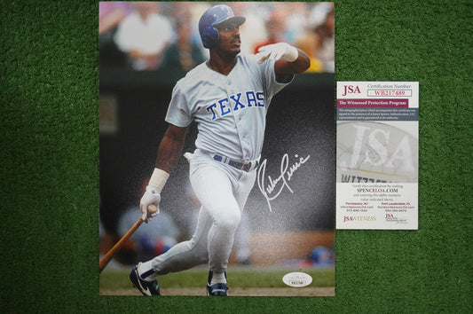 RUBEN SIERRA TEXAS RANGERS SIGNED 8x10 PHOTO JSA COA