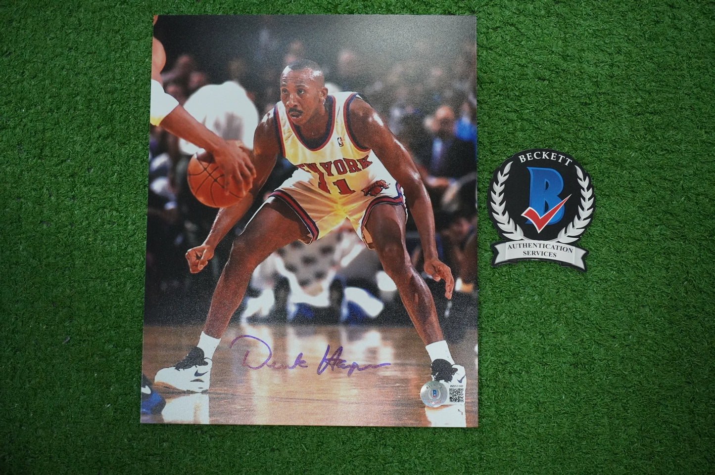 DEREK HARPER Signed 8x10 Photo NEW YORK KNICKS DALLAS MAVERICKS BAS COA