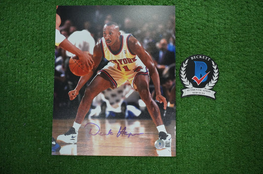 DEREK HARPER Signed 8x10 Photo NEW YORK KNICKS DALLAS MAVERICKS BAS COA