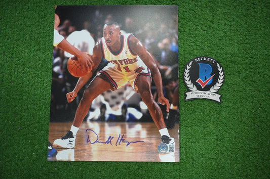 DEREK HARPER Signed 8x10 Photo NEW YORK KNICKS DALLAS MAVERICKS BAS COA