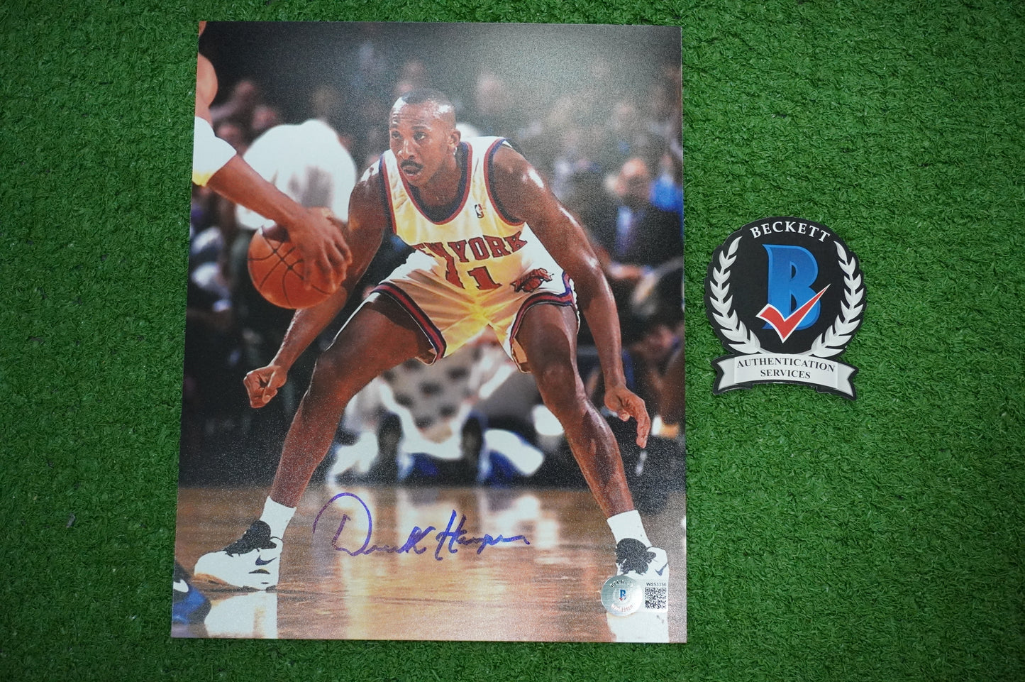 DEREK HARPER Signed 8x10 Photo NEW YORK KNICKS DALLAS MAVERICKS BAS COA