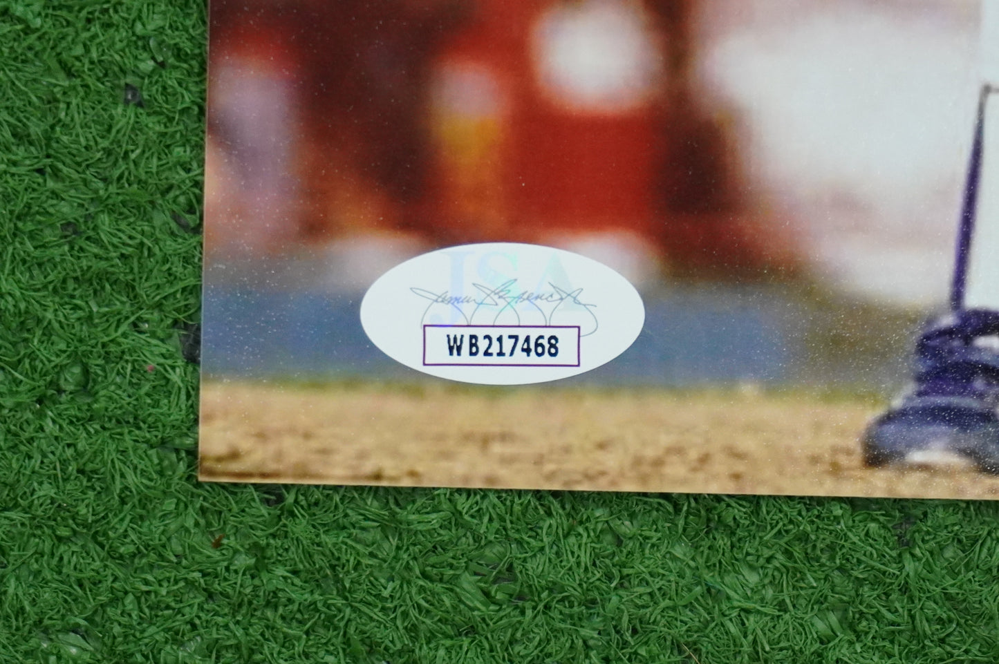 RUBEN SIERRA TEXAS RANGERS SIGNED 8x10 PHOTO Leg Kick JSA COA