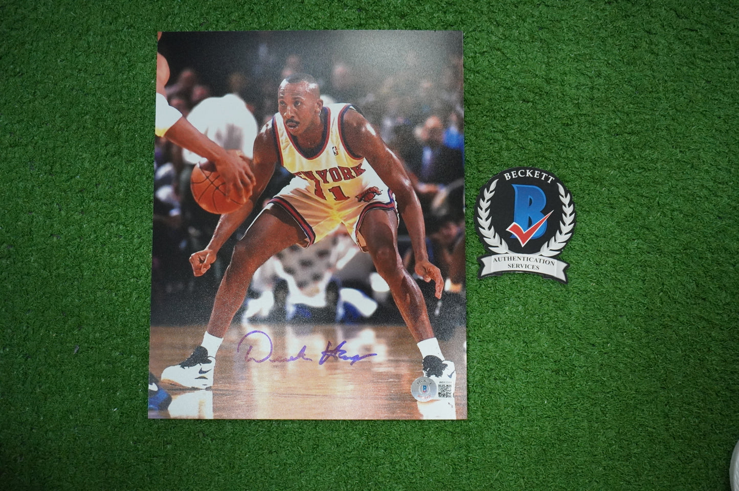DEREK HARPER Signed 8x10 Photo NEW YORK KNICKS DALLAS MAVERICKS BAS COA