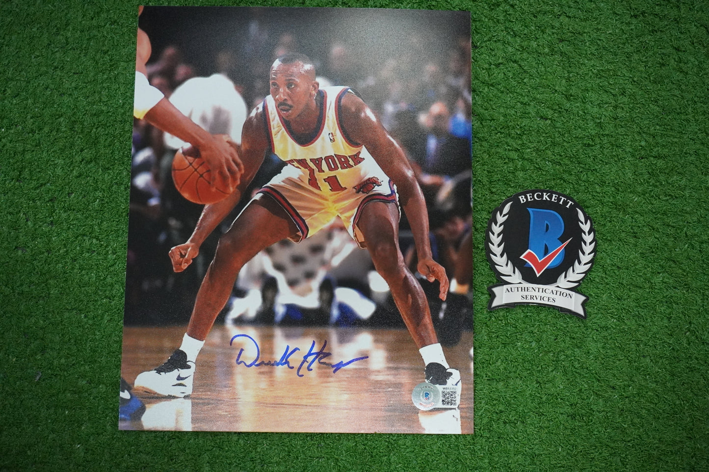 DEREK HARPER Signed 8x10 Photo NEW YORK KNICKS DALLAS MAVERICKS BAS COA