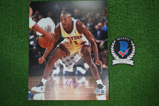 DEREK HARPER Signed 8x10 Photo NEW YORK KNICKS DALLAS MAVERICKS BAS COA