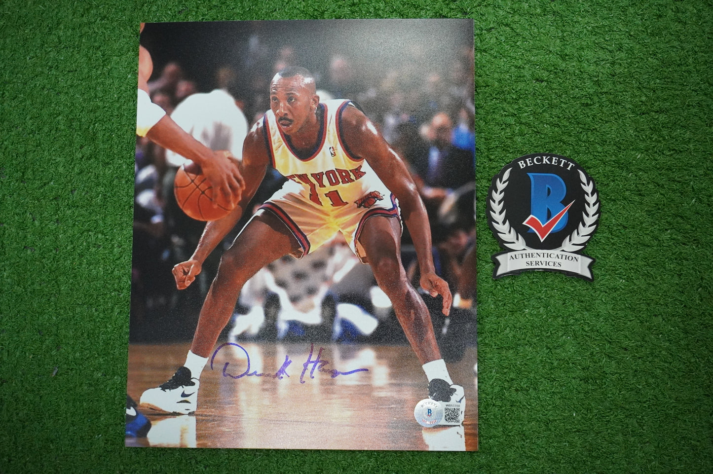 DEREK HARPER Signed 8x10 Photo NEW YORK KNICKS DALLAS MAVERICKS BAS COA