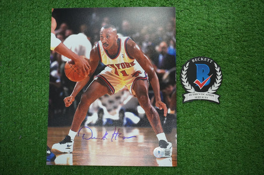 DEREK HARPER Signed 8x10 Photo NEW YORK KNICKS DALLAS MAVERICKS BAS COA