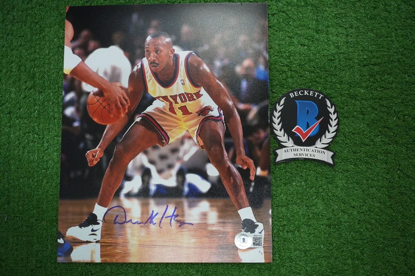 DEREK HARPER Signed 8x10 Photo NEW YORK KNICKS DALLAS MAVERICKS BAS COA