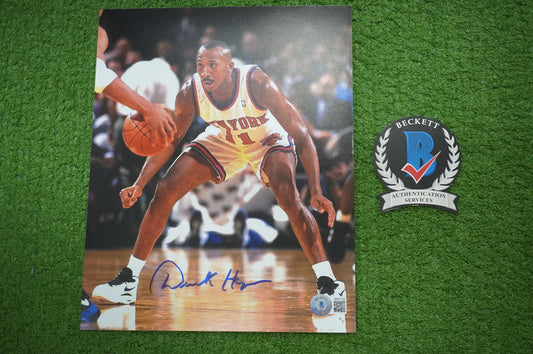 DEREK HARPER Signed 8x10 Photo NEW YORK KNICKS DALLAS MAVERICKS BAS COA