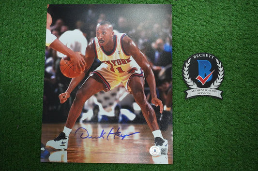 DEREK HARPER Signed 8x10 Photo NEW YORK KNICKS DALLAS MAVERICKS BAS COA