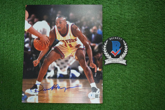 DEREK HARPER Signed 8x10 Photo NEW YORK KNICKS DALLAS MAVERICKS BAS COA