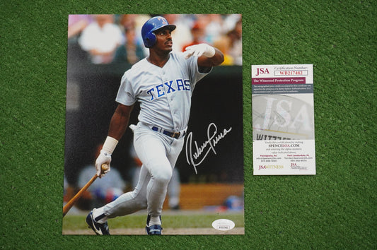 RUBEN SIERRA TEXAS RANGERS SIGNED 8x10 PHOTO JSA COA