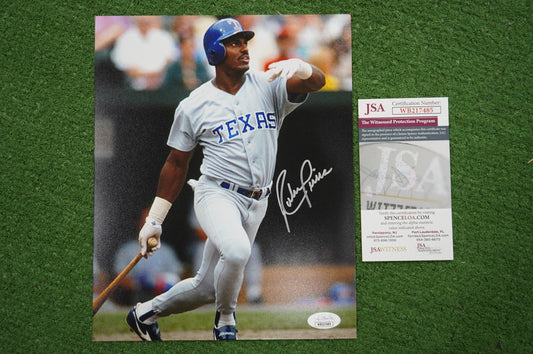 RUBEN SIERRA TEXAS RANGERS SIGNED 8x10 PHOTO JSA COA