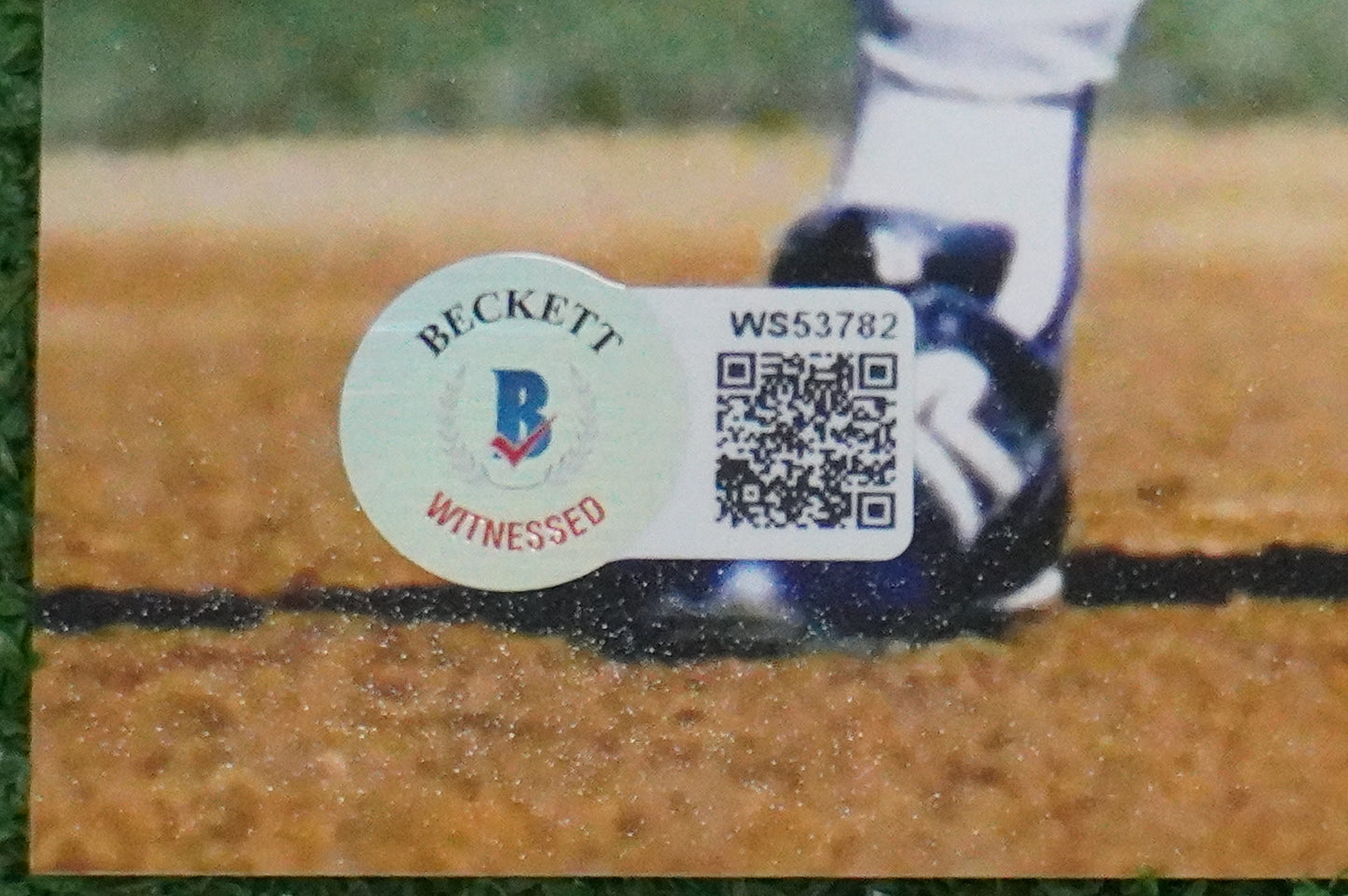 KELLY GRUBER Signed 8x10 Photo TORONTO BLUE JAYS w/"92 W.S Champs" BAS COA