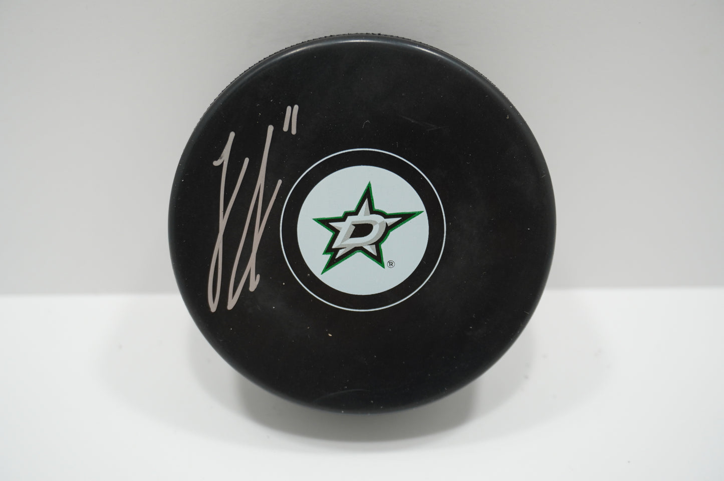 LOGAN STANKOVEN DALLAS STARS SIGNED Logo PUCK BAS COA