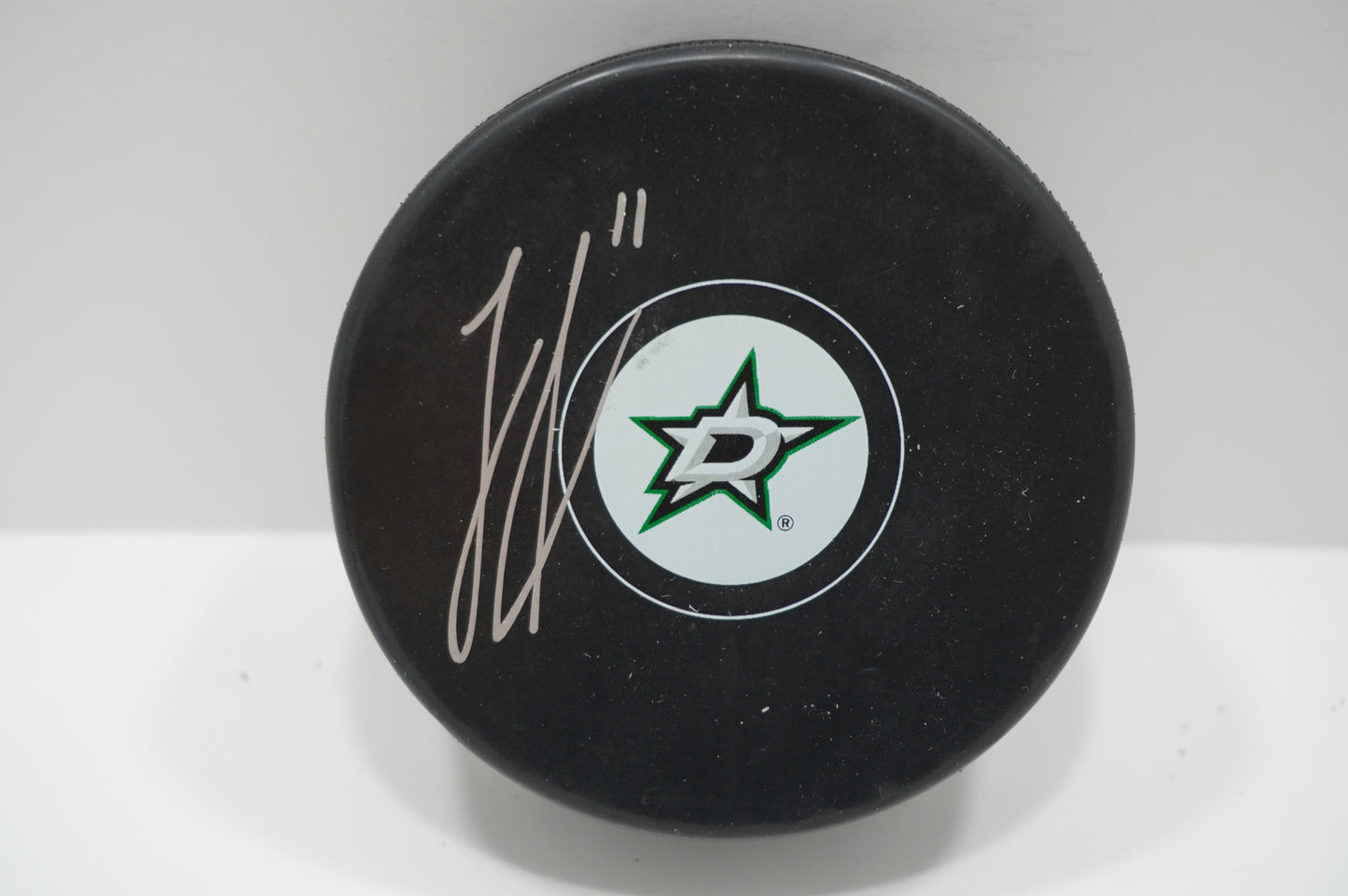 LOGAN STANKOVEN DALLAS STARS SIGNED Logo PUCK BAS COA