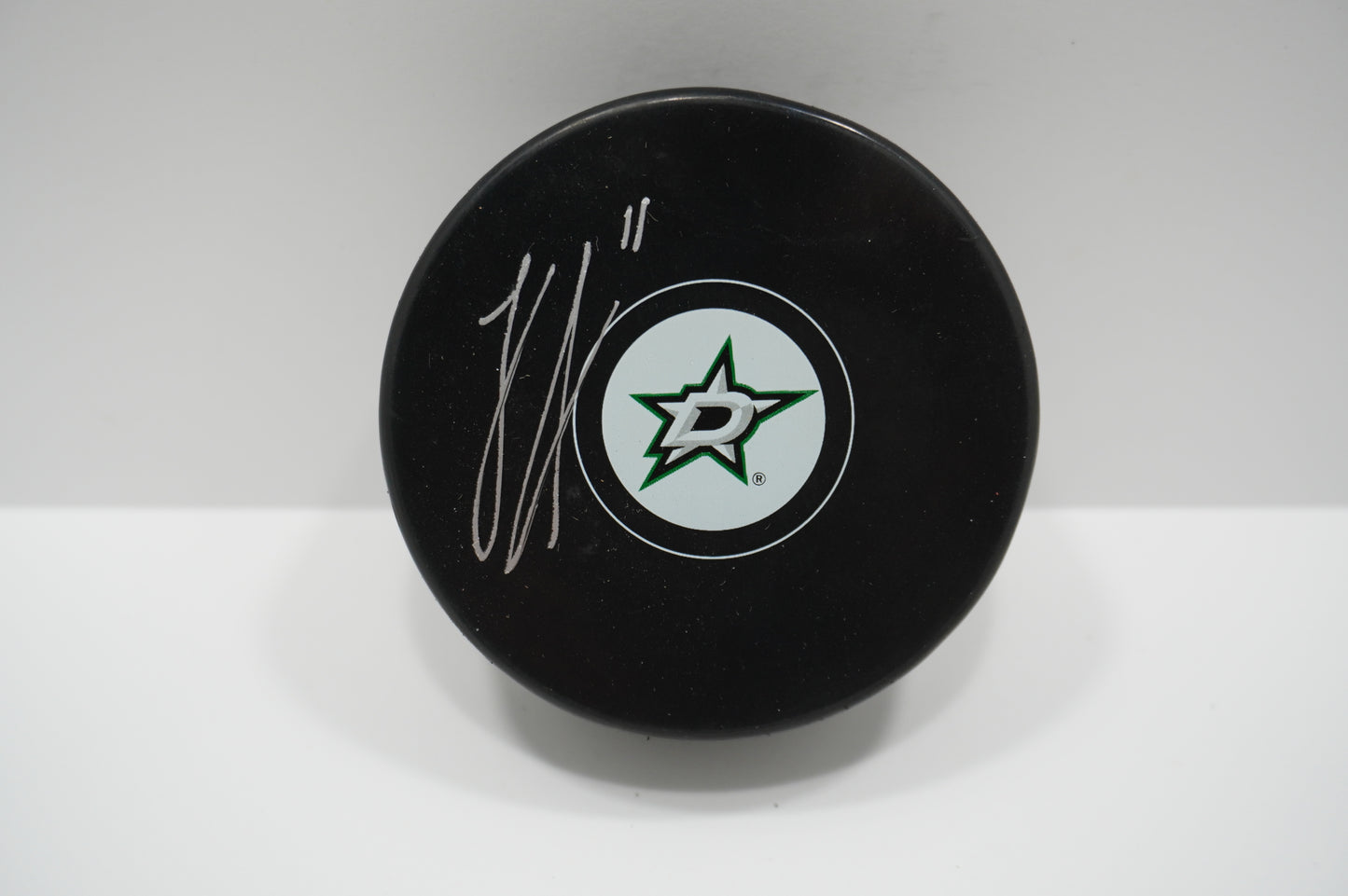 LOGAN STANKOVEN DALLAS STARS SIGNED Logo PUCK BAS COA