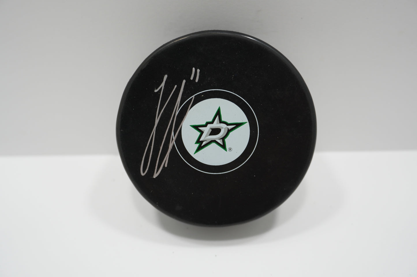 LOGAN STANKOVEN DALLAS STARS SIGNED Logo PUCK BAS COA