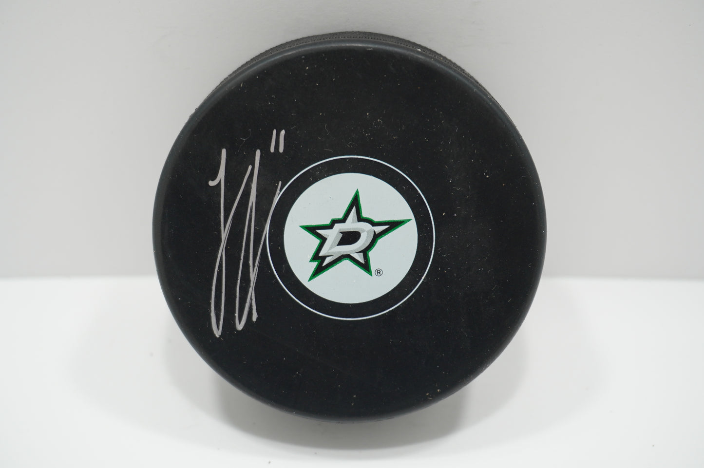 LOGAN STANKOVEN DALLAS STARS SIGNED Logo PUCK BAS COA