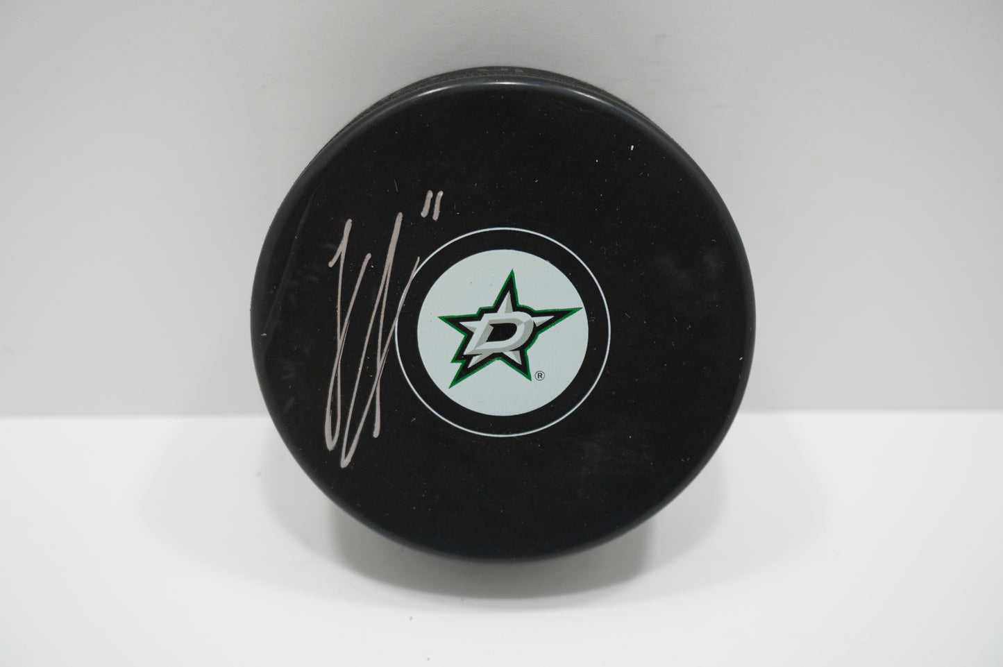 LOGAN STANKOVEN DALLAS STARS SIGNED Logo PUCK BAS COA