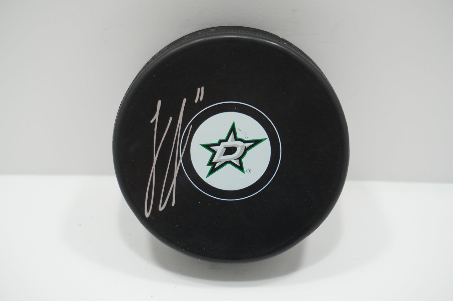 LOGAN STANKOVEN DALLAS STARS SIGNED Logo PUCK BAS COA