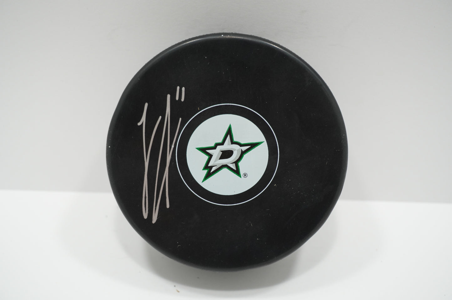 LOGAN STANKOVEN DALLAS STARS SIGNED Logo PUCK BAS COA