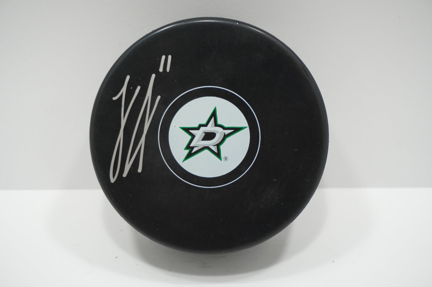LOGAN STANKOVEN DALLAS STARS SIGNED Logo PUCK BAS COA