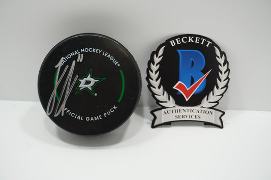 LOGAN STANKOVEN DALLAS STARS SIGNED Official Game HOCKEY PUCK BAS COA
