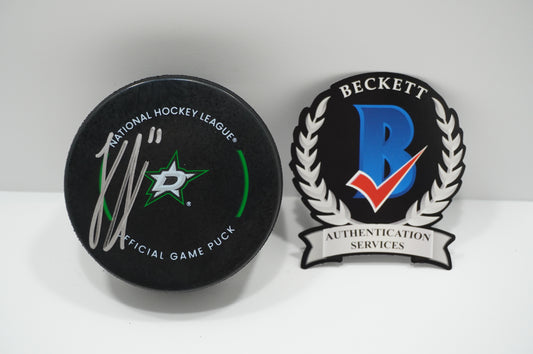 LOGAN STANKOVEN DALLAS STARS SIGNED Official Game HOCKEY PUCK BAS COA